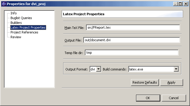 Project properties